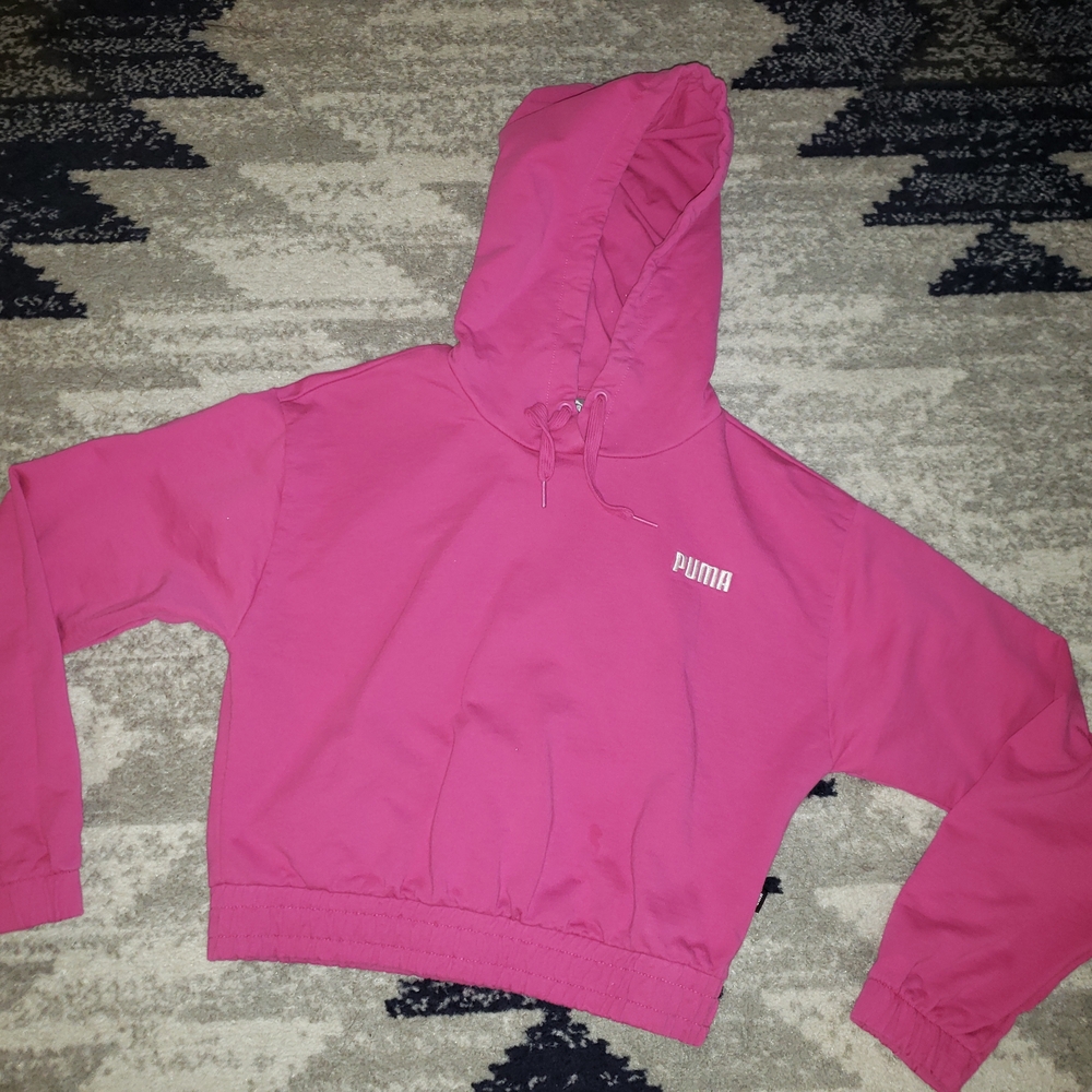 Puma Pink Sporty Hooded Sweatshirt size S